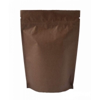 Пакет дой-пак зип-лок, металлизированный, коричневый, 105*30*150 мм